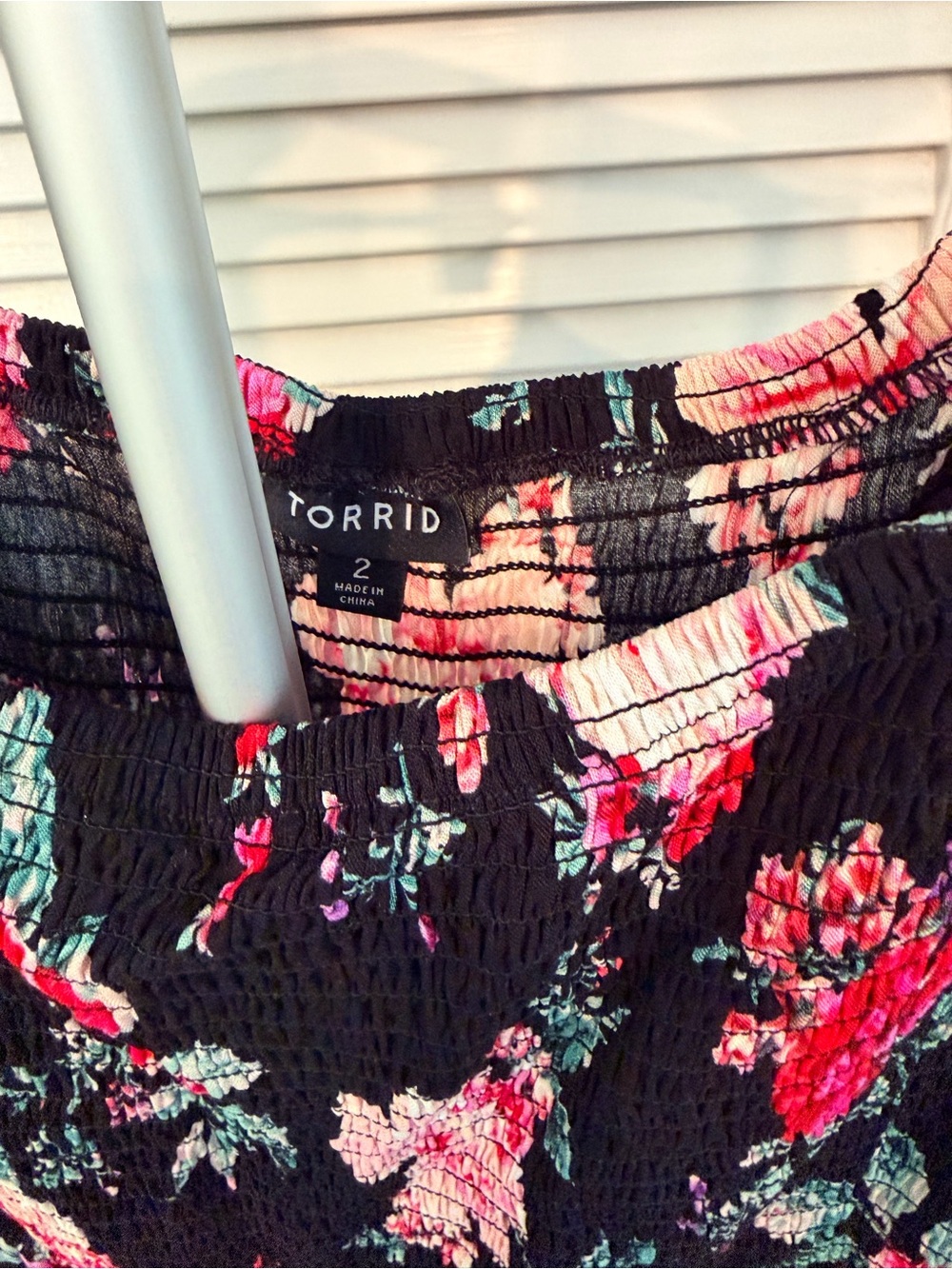 torrid Black Off-Shoulder Floral High-Low Dress - Picture 6 of 6
